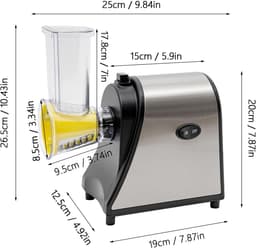 Elektrische Groentesnijder - Groenteschaaf Keukenmolen - Snel Groenten Snijden - 1000W Motor Roestvrij Staal — thumbnail 5