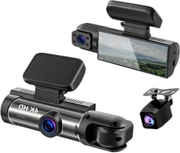 Dashcam Auto - Autocamera Rijcamera - Veiliger Rijden - Voor Achter en Interieur - Inclusief 64GB - Zwart — thumbnail 1