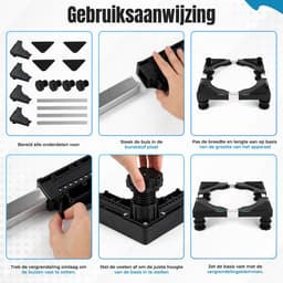 RaviSoll Wasmachine Verhoger – Ergonomisch Design – Voorkomt Rugklachten – Max. 200kg Draagkracht – Anti-Vibratie & Geluidsdempend – Universeel voor Witgoed – Zwart — thumbnail 4