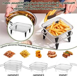 Vierkante Accessoires voor Airfryer - Bakplaten, Grillroosters en Kookmanden voor Gezond Koken — thumbnail 4