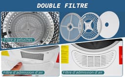 Re-purelife® luchtafvoerdroger 3 kg - wasdroger van roestvrij staal - droogtrommel met 5 programma’s en oververhittingsbeveiliging - wandmontage design - wit 49,5 × 43,5 × 59,5 cm — thumbnail 17