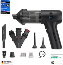 Lautux - Turbotastic Pro 2 - 4 in 1 Zwart Handstofzuiger -Auto stofzuiger- 120 W - 18.000 Pa - tot 60 minuten gebruiksduur - HEPA-filter - LED-display - 4 in 1 opzetstukken-Starter Set- (auto, dierenharen, opblazen, leegzuigen/vacuüm) (parelwit) — thumbnail 1