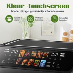 Novari - Heteluchtfriteuse - Airfryer - Friteuse - Frituurpan - Inhoud 9L - 10 automatische kookprogramma’s - LED-touchdisplay — thumbnail 5
