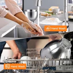 Roestvrijstalen Kom - Keukenmachine Kom - Bakken en Mixen - Met Handvat - 5 Liter - Zilver — thumbnail 2