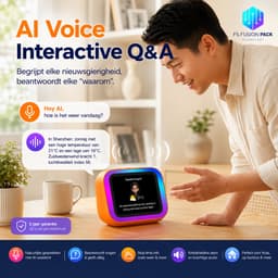 Slimme AI Speaker met RGB Verlichting & Digitale Fotolijst - Slimme wekker-FS Fusion Pack Slimme AI Speaker met RGB Verlichting & Digitale Fotolijst – Draadloze Bluetooth Speaker, Wekker, TFT Display, Spraakbesturing, Smart Alarm Klok & App Cadeau — thumbnail 8