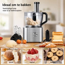 Sello! keukenmachine – keukenrobot – blender – 11 in 1 – 1100w – 3.2L kom – 1.5L blender – veiligheidsslot – 3 snelheden – blauw — thumbnail 2