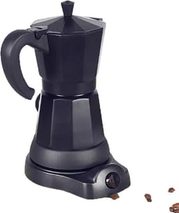 Elektrisch Koffiezetapparaat - Mokka Pot - Thuis Koffie Zetten - Hittebestendig Handvat - 300 ml - Zwart — thumbnail 1