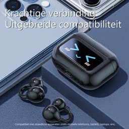 M100 - Open Ear Oortjes - Oortjes Draadloos - Sport Oordopjes - AI vertaalfunctie - 5.4 Bluetooth - Clip On - Hardlopen - 48 uur - Spatwaterdicht - XP67 - Oorclips - Paars — thumbnail 3