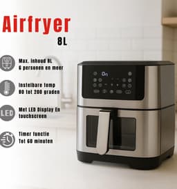 RUX® Heteluchtoven - Oven - Airfryer Oven - 25 Liter - Zilver - ‎38cm x 30cm x 37cm — thumbnail 2