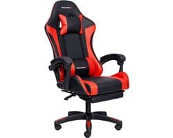 RACINGX - Gamestoel Met Voetsteun- Gaming stoel - Game stoel - Gaming Chair - Verstelbaar - - Max Gewicht 150 kg - Zwart/Rood