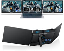 Blackview GamiBook 8 - Gaming Laptop 16" Full HD, AMD Ryzen 7 7735HS, 32GB RAM, 1TB SSD, WiFi 6, Windows 11 Pro + DCM5 Draagbare Monitor 14" FHD, Extra Laptopscherm 13-17,3", Ultradun Opvouwbaar, 100W PD, USB-C, Plug & Play, Grijs — thumbnail 1