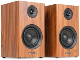Boekenplank speakers - Audizio BS15 - Actieve speakerset met Bluetooth - HiFi speakers - 60W - Houtlook — thumbnail 1