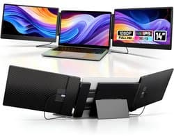AHD® Professionele Portable Monitor - USB-C - 14 Inch - Double Draagbare Monitor - Portable Monitor Voor Laptop - Zwart - 36cm x 22cm x 4cm
