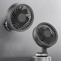 Wandventilator - Luchtcirculator - Verkoeling Binnen - Oplaadbaar Met Zuignap - 3000mAh Batterij - Wit — thumbnail 2