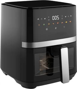 Heteluchtfriteuse mand - Airfryer mand - Gezond koken - Met controlevenster - 5 liter - Zwart — thumbnail 1