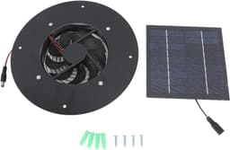 Zonneventilator - Draagbare Ventilator - Lucht Circulatie - Stille Werking - 10W Vermogen - Zwart — thumbnail 4