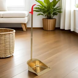 Stoffer en blik - Vuilnisschep - Efficiënt schoonmaken - Brede schepmond - 82 cm lang - Goud — thumbnail 3