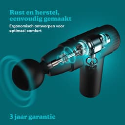 HoMedics Novo Draadloze Mini Massage Gun - Lichtgewicht Design - 6 Intensiteitsinstellingen - 1400 tot 2800 RPM - 4 Opzetstukken - 3 uur Batterijduur - USB C - Massagegun Om Spierpijn Te Verlichten - PGM45BK - Zwart — thumbnail 5