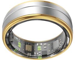 NOLATR Pro, Slimme Ring met Stappenteller, Activiteitstracker & Hartslagmeter – Zonder Abonnement & Nederlandse App – Zilver – Maat 8
