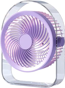 USB Tafelventilator met 5 Snelheden - 24 cm Draagbare Persoonlijke Ventilator voor Slaapkamer Kantoor en Reizen - Stille Krachtige Luchtstroom - Paars — thumbnail 1