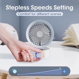USB Bureauventilator - Sterke luchtstroom - Traploos verstelbaar - Extra stil - USB-aansluiting - Draagbaar - Thuis, kantoor en slaapzaal — thumbnail 3