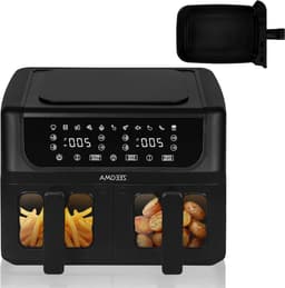 Heteluchtfriteuse - Airfryer - Gezond Koken - Dubbele Lades - 9 Liter - Zwart — thumbnail 1