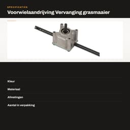 Dailygoods- Transmissie Vervanging 106 3955 - Voorwielaandrijving - Metaal - Geschikt voor Recycler 22-inch Grasmaaier - OEM 104 8696 - Toepassing 2008 - Grasmaaieronderdeel — thumbnail 3