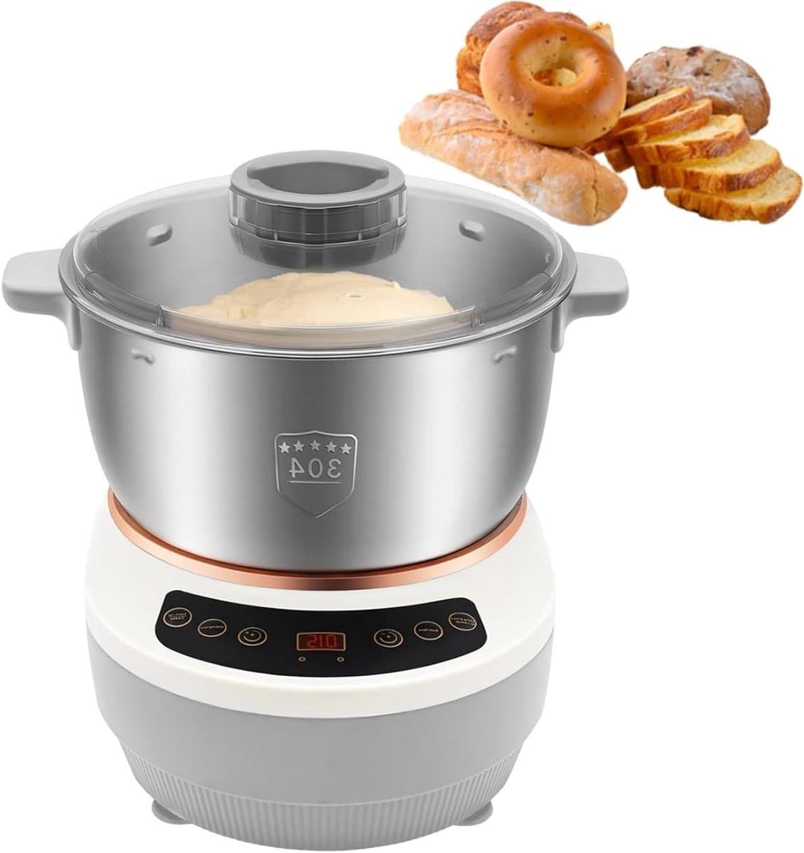 Deegkneder - Deegmachine Mixer - Brood Pizza Maken - Automatisch Kneedt - 5L - Zwart — afbeelding 1