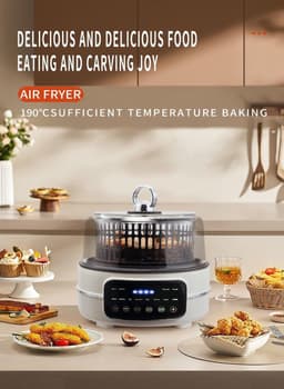 Heteluchtfriteuse - Multicooker - Gezond Koken - 5L Capaciteit - 80-200°C - Wit — thumbnail 3