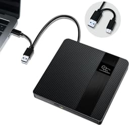 Externe CD/DVD Drive - Dvd Brander Lezer - Bestanden Backuppen - Plug & Play - Slim Draagbaar - Zwart — thumbnail 1