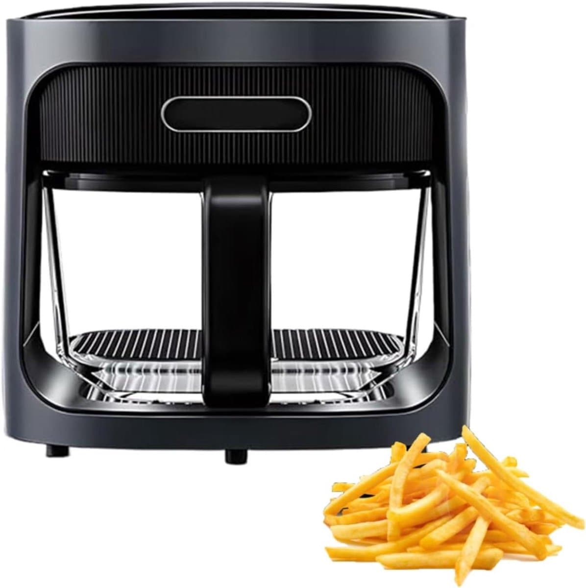 Luchtfriteuse - Olievrije Frituurpan - Gezond Koken - Panoramisch Zicht - 6 Liter Capaciteit - Zwart — afbeelding 1