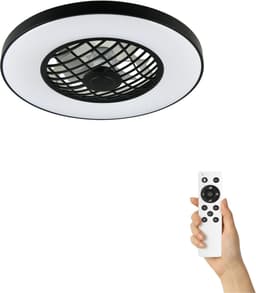 Fantiluxe - Halldor - Plafondventilator met verlichting - Zwart - Ø59cm - Afstandsbediening - Met lamp - Plafond ventilator - Slaapkamer — thumbnail 1