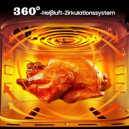 Luchtfriteuse XL - Hetelucht friteuse - Gezond koken - Stille werking - 65 liter - Zwart — thumbnail 2