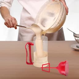 Pancak Mixer Dispenser - Beslag Maker - Bakken Thuis - Automatisch Mengen - 1200 ml - Transparant Rood — thumbnail 2