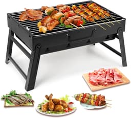 SMH LINE® Opvouwbaar Houtskoolbarbecue - Draagbaar Barbeque - Camping Grill - 43x29x22 (LxBxH) - Tafelbarbecues — thumbnail 1