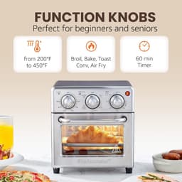 Heteluchtfriteuse Oven - Luchtfriteuse Braden - Gezond Koken - 5-in-1 Functie - 8.5 Liter - Roestvrij Staal — thumbnail 2