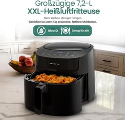 Digitale Heteluchtfriteuse - Grote Airfryer - Gezond Frituren - 8 Programma's - 72 Liter - Zwart — thumbnail 4