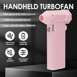 Generic Mini Jet Blower, 110.000 RPM Draadloze Elektrische Luchtstofzuiger met Traploze Snelheidsregeling en 8000mAh Batterij, Draagbare Handblazer voor Schoonmaken, Auto, Toetsenbord, — thumbnail 2