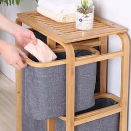 Wasmand - Kledingmand - Kleding Sorteren - Met Afneembare Zak - Grote Capaciteit - Grijs — thumbnail 3