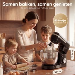 Gatson Keukenmachine - 10 Snelheden - 5L Mengkom - Dubbele Handvat - Keukenrobot - Keukenmixer - Foodprocessor - 1500W — thumbnail 4