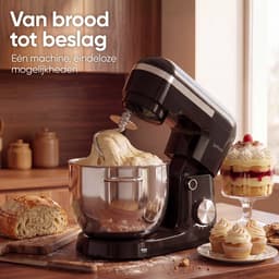 Gatson Keukenmachine - 10 Snelheden - 5L Mengkom - Dubbele Handvat - Keukenrobot - Keukenmixer - Foodprocessor - 1500W — thumbnail 2