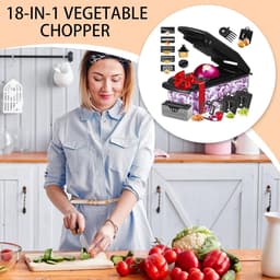 Keuken Hakker - Groente Snijder - Maaltijd Voorbereiding - 18-in-1 Functies - 334 cm Lengte - Zwart — thumbnail 5