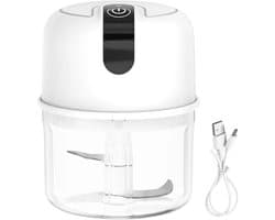 Elektrische Chopper - Keukenmachine Hakker - Snel Ingrediënten Snijden - Oplaadbaar Via USB - 9.3 x 9.4 cm - Wit