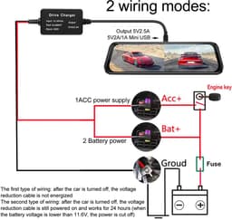 Innovra - Dailygoods - Dailygoody - Hardwire Kit Dash Cam - USB Zekering - Laagspanningsbeveiliging - 11Ft Oplader Netsnoer - Geschikt voor Dashcam - Type C — thumbnail 5