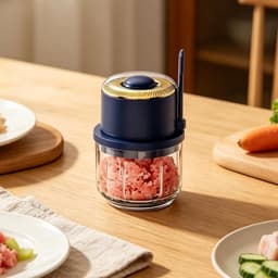 Elektrische Mini Chopper - Keuken Gadget - Snel Ingrediënten Hakken - Draadloze Flexibiliteit - 350 ml Capaciteit - Blauw — thumbnail 5