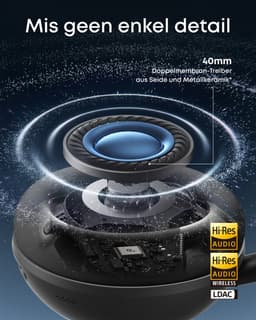 soundcore Space 2 by Anker, Active Noise Cancelling Koptelefoon, Comfortabele Pasvorm, 50H Speeltijd, LDAC Hi-Res Draadloze Audio, Dual Connection, Helderre Gesprekken, Bluetooth 6.1, Nap Mode, Draagdetectie — thumbnail 12