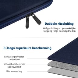 Universele Bescherm Hoes - Compatibel met iPad / Tablet / E-reader tot 11 Inch - Polyester Sleeve - iPad / Tablet Tas - Blauw — thumbnail 5