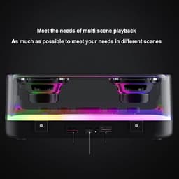 OLOEY Bluetooth-luidspreker Stereo-surroundgeluid - met RGB-atmosfeerlicht en mechanische toetsen - waterdicht draagbaar geluid van de lPX5-klasse - geschikt voor mobiele telefoons, tablets en computers — thumbnail 4