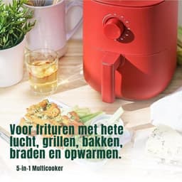 RUX® Mini Airfryer - Heteluchtfriteuse - Friteuse - Rood - 23cm x 28cm x 29cm — thumbnail 6