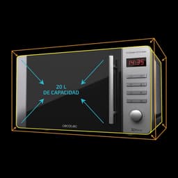 Magnetron - Oven - Snel opwarmen - Ready2Clean coating - 20L inhoud - Roestvrij staal — thumbnail 4